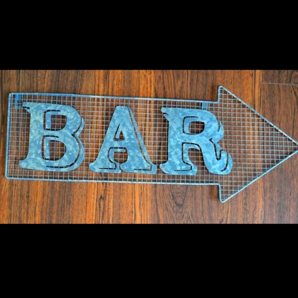 Galvanized Wire Bar Arrow Sign Wall Art Farmhouse Decor